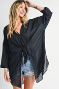 Tie-front Tunic Shirt