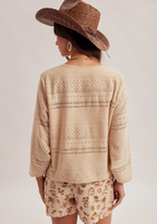 Drawstring Bell Sleeve Top