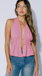 Halter Peplum Top