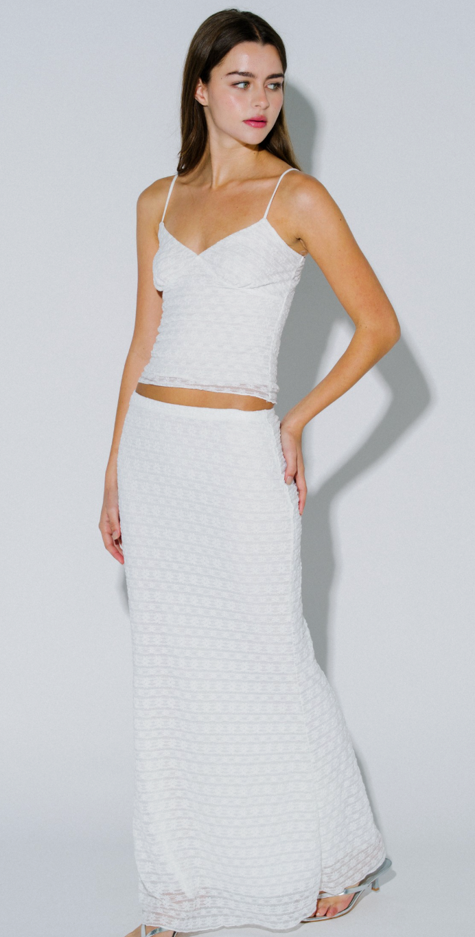 Lace Cami Top and Maxi Skirt Set