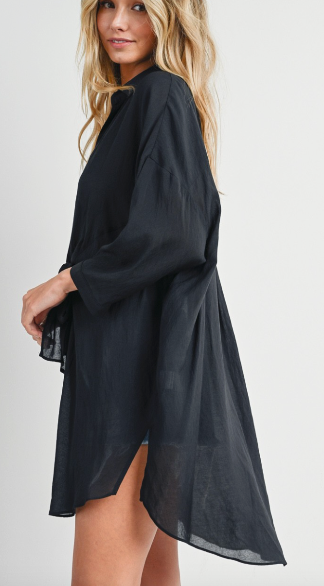 Tie-front Tunic Shirt