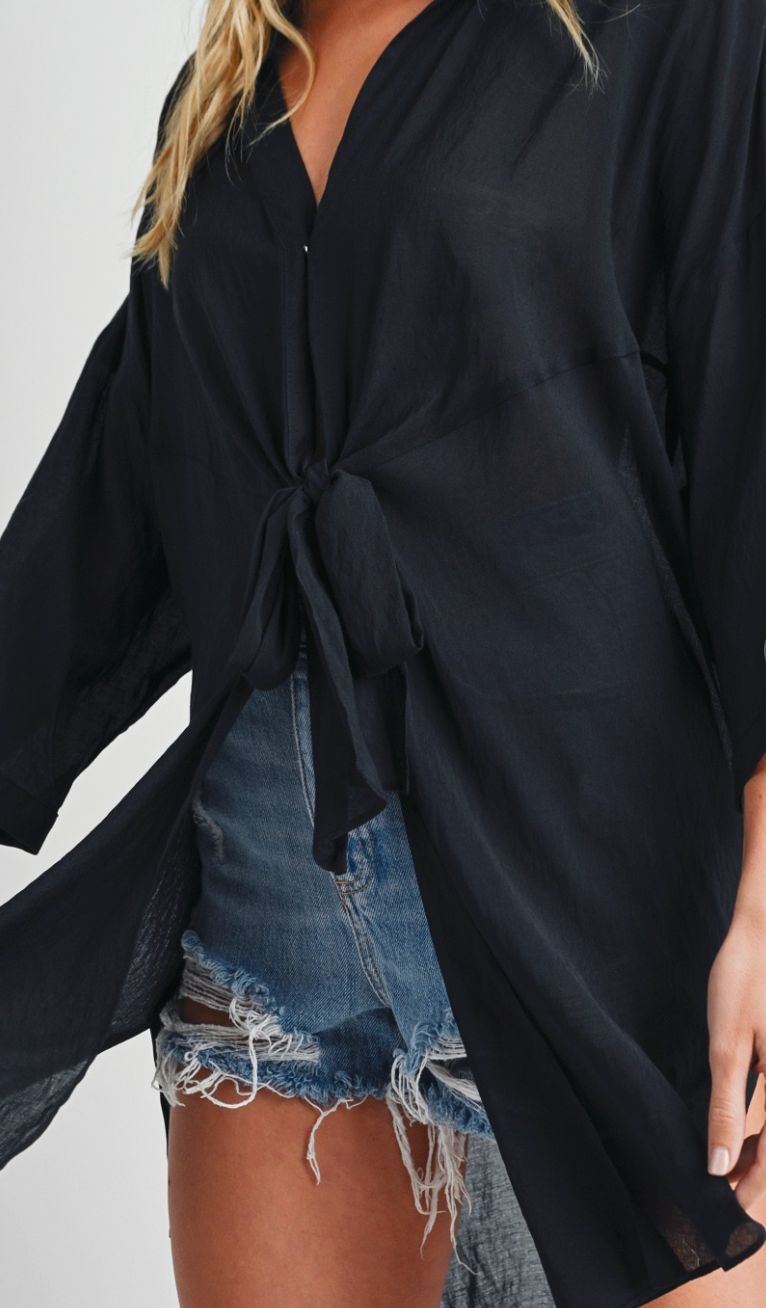 Tie-front Tunic Shirt