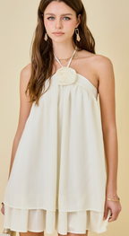 Halter Flare Two Tiered Dress