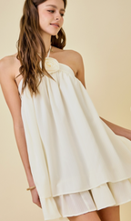 Halter Flare Two Tiered Dress
