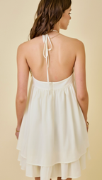 Halter Flare Two Tiered Dress