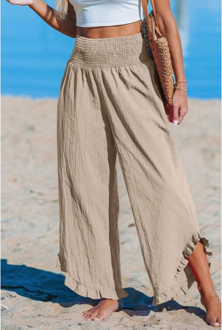 Elastic Waist Linen Pants