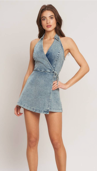 Denim Skort Romper