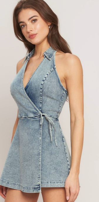 Denim Skort Romper