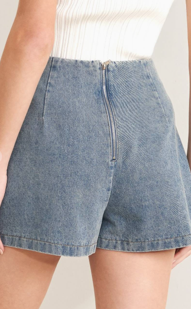 Washed Denim Skort