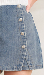 Washed Denim Skort