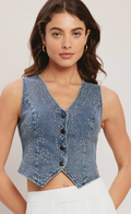 Washed Denim Vest