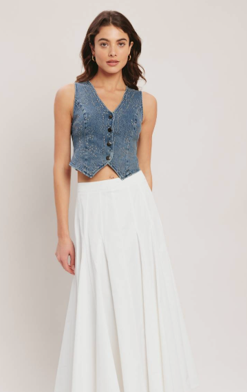 Washed Denim Vest